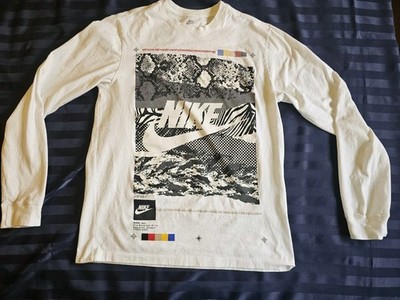 Nike Mens A&R Graphic Logo Medium Long Sleeve Shirt White DQ3519 100