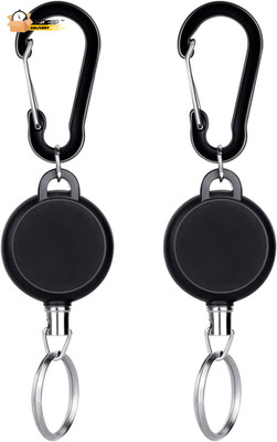 Retractable Keychain 2 Pack Heavy Duty Key Fob Badge Reel Holder with Multitool