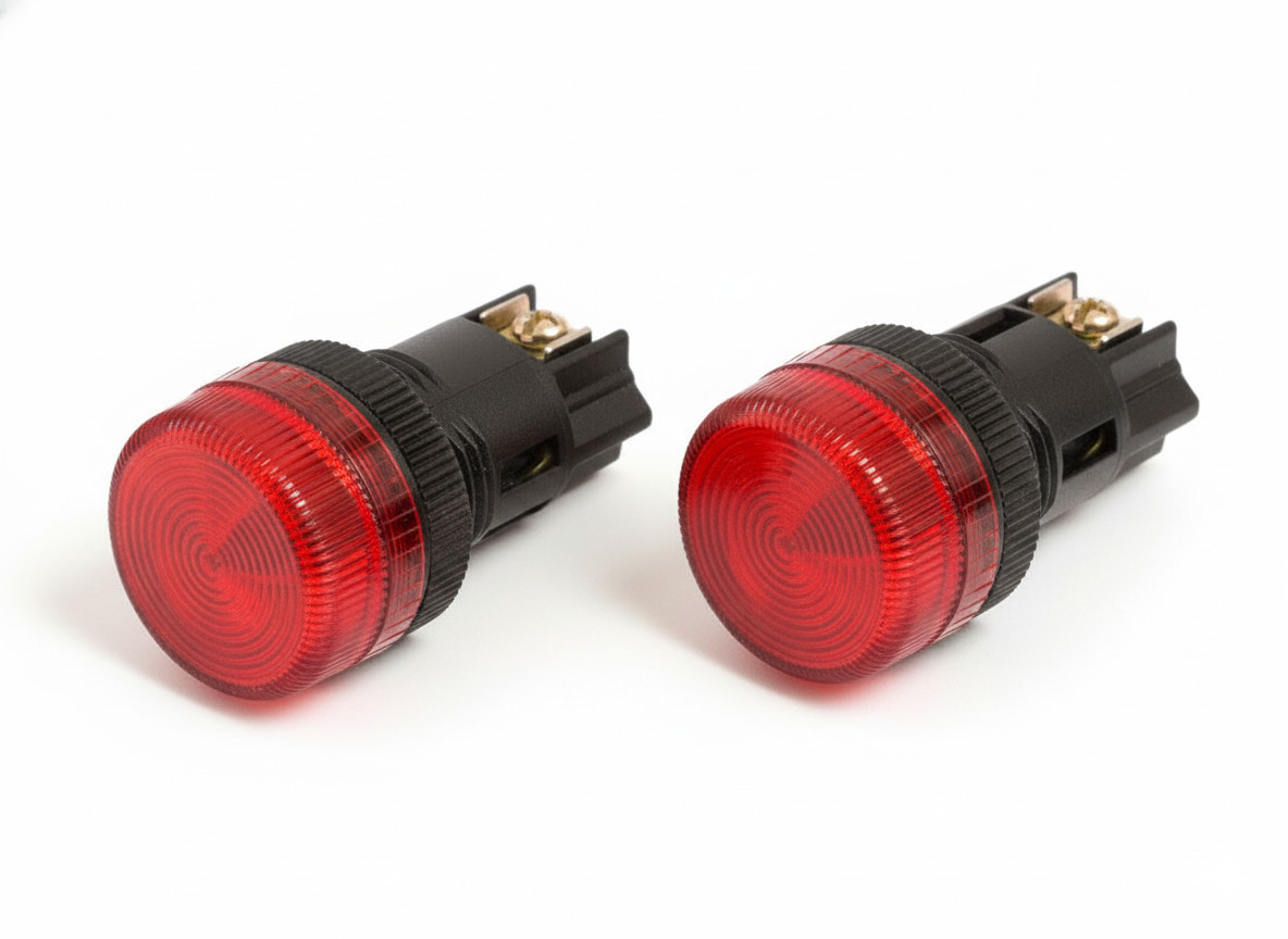 NPL-22 ATI Red LED Pilot Indicator Light 22mm 120V AC Replaceable lamp (2PCS)