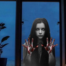 Halloween Female Ghost Decorations,Spooky Women Ghost Wall Stickers,Scary Ghost