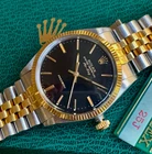 1984 Rolex Air-King Ref. 5501 Black Dial 18K Gold & Stainless Steel Box & Papers