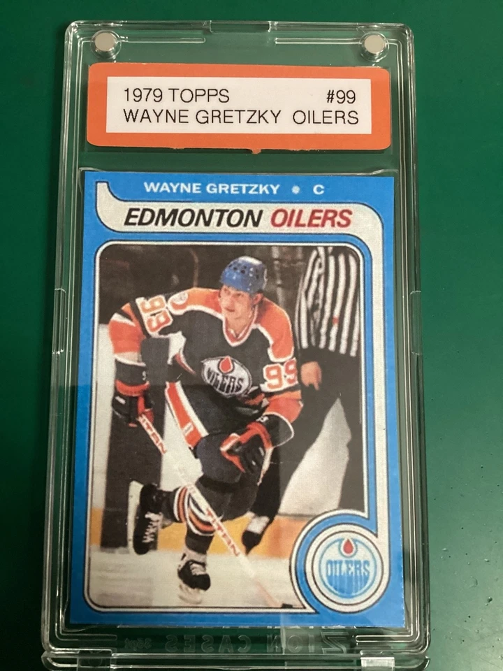1979 Topps Wayne Gretzky Rookie Variation RC ~ Edmonton Oilers ~ Orange Mag Pro Foto 3 de 4