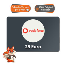 Vodafone 25&euro; Euro Digitaler Guthaben Auflade Code Card Gutscheincode E-Mail