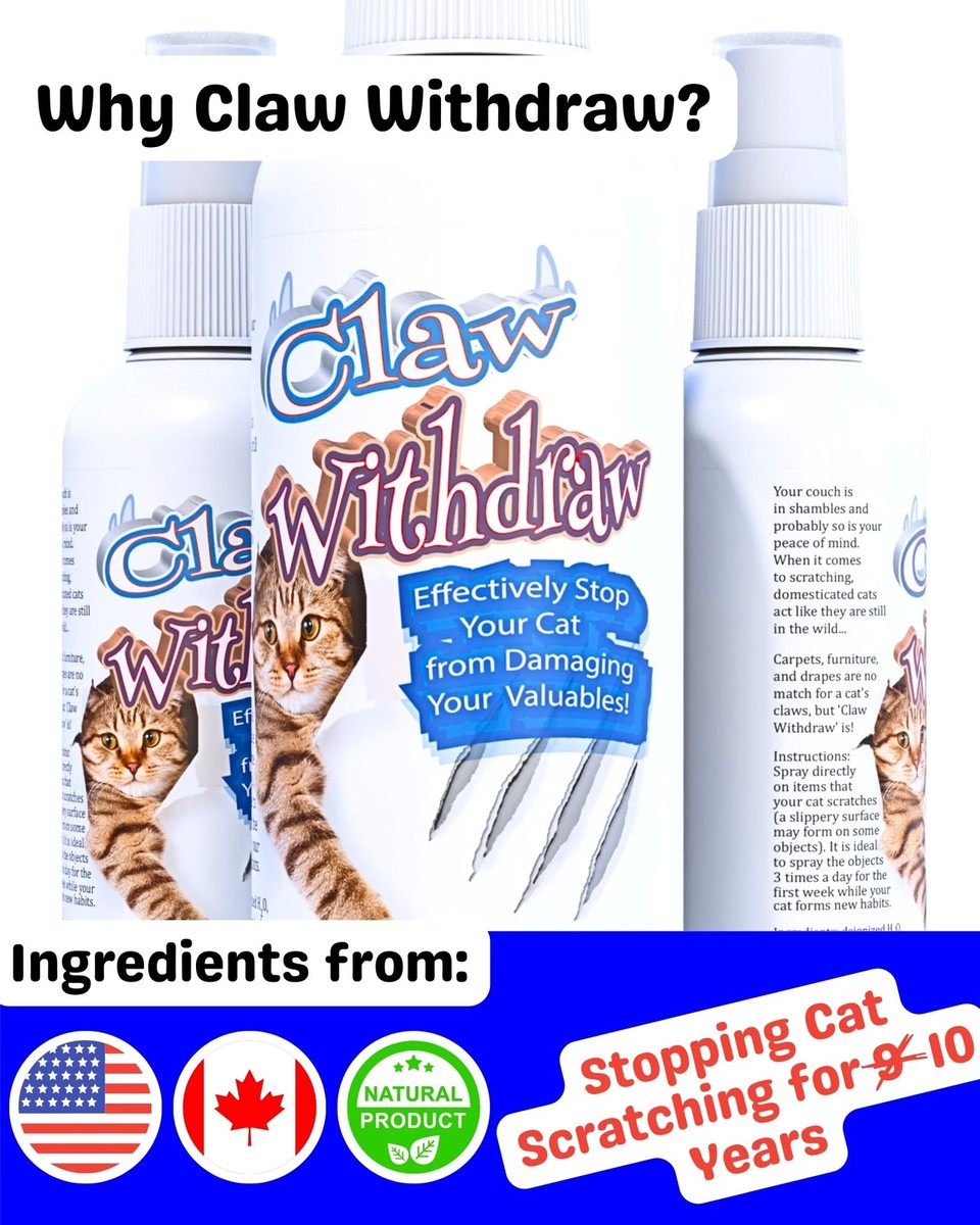 Pet MasterMind Claw Withdraw Cat Scratch Spray - Natural Deterrent For Furniture Protection