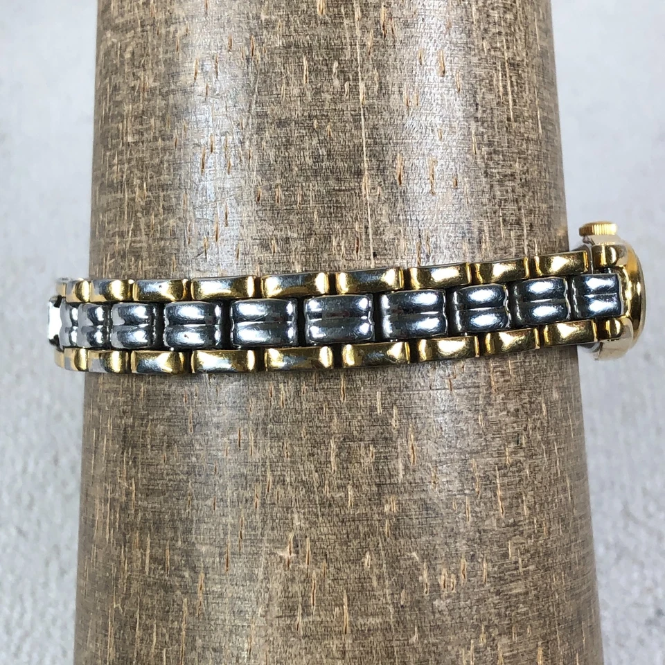 Reloj Pulsar Vintage Mujer V220-6190 Dos Tonos Ovalado 13mm 6" *Cristal agrietado Foto 3 de 4