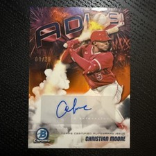 2025 Bowman Chrome Christian Moore Auto ADIOS SSP Orange Refractor /25 Angels