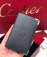 Cartier Black Calfskin Card Holder   Must de Cartier 6CC Leather Wallet NIB
