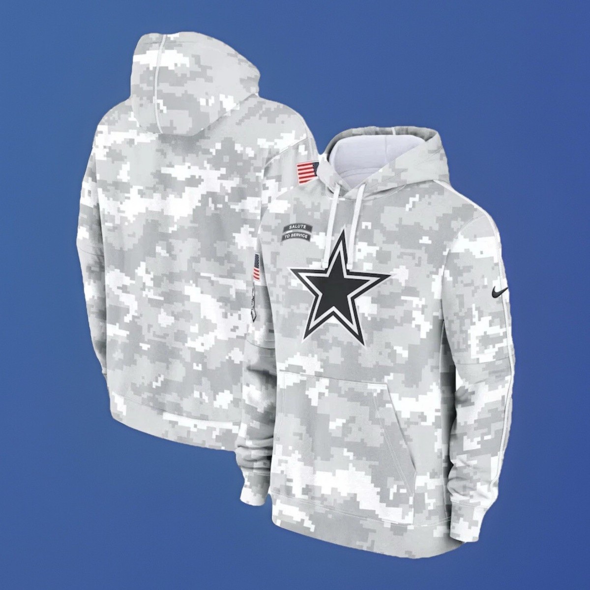 Dallas Cowboys 2024 Salute to Service Club Fleece Pullover Hoodie