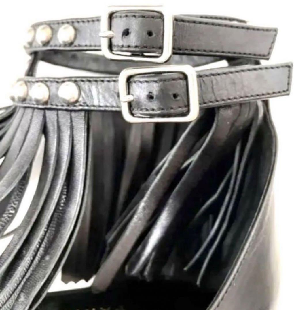 Sandali gladiatore Saint Laurent Edith Slimane pelle nera taglia 37 donna originali