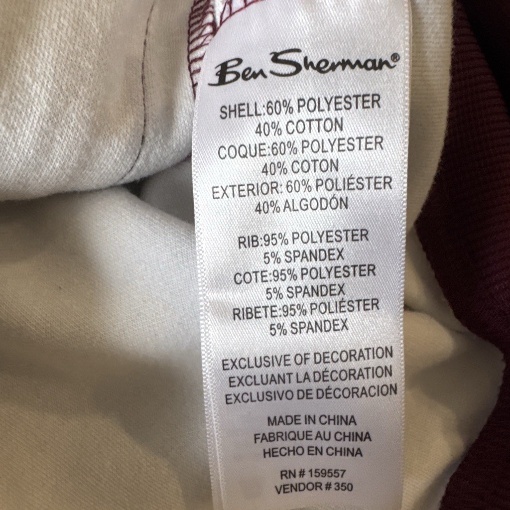Ben Sherman Track Jacket Burgundy Plaid Full Zip Indie Mod Sweater View 4