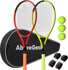 Neon Tennis Rackets 2 Pack for Adults- 27" Lightweight Aluminum Tennis Racquet S