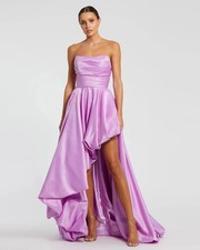 Mac Duggal 11685 Orchid Strapless Ruched High Low Gown Sz 10 NEW