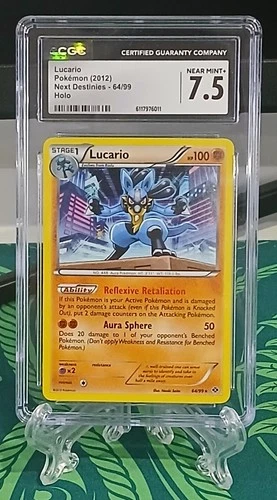 2012 Pokemon Next Destinies Lucario #64 - Holo - CGC 7.5 Near Mint+