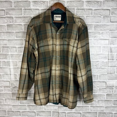 Mountain Khakis Mens Fleece Lined Plaid Flannel Snap Front Shirt Jacket 21520 L