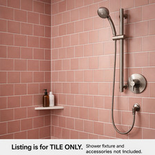 Pink Matte Wall Tile 4x4 Border Mosaic Bathroom Ceramic C 690-535 10 SQ FT