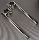 41mm Clip On Handlebars Cafe Racer Superbike Vintage Chrome Steel Clip ons