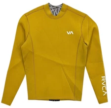 RVCA Men's Wetsuit Jacket 2mm Balance Long Sleeve Back Zip Surf Top in Gold