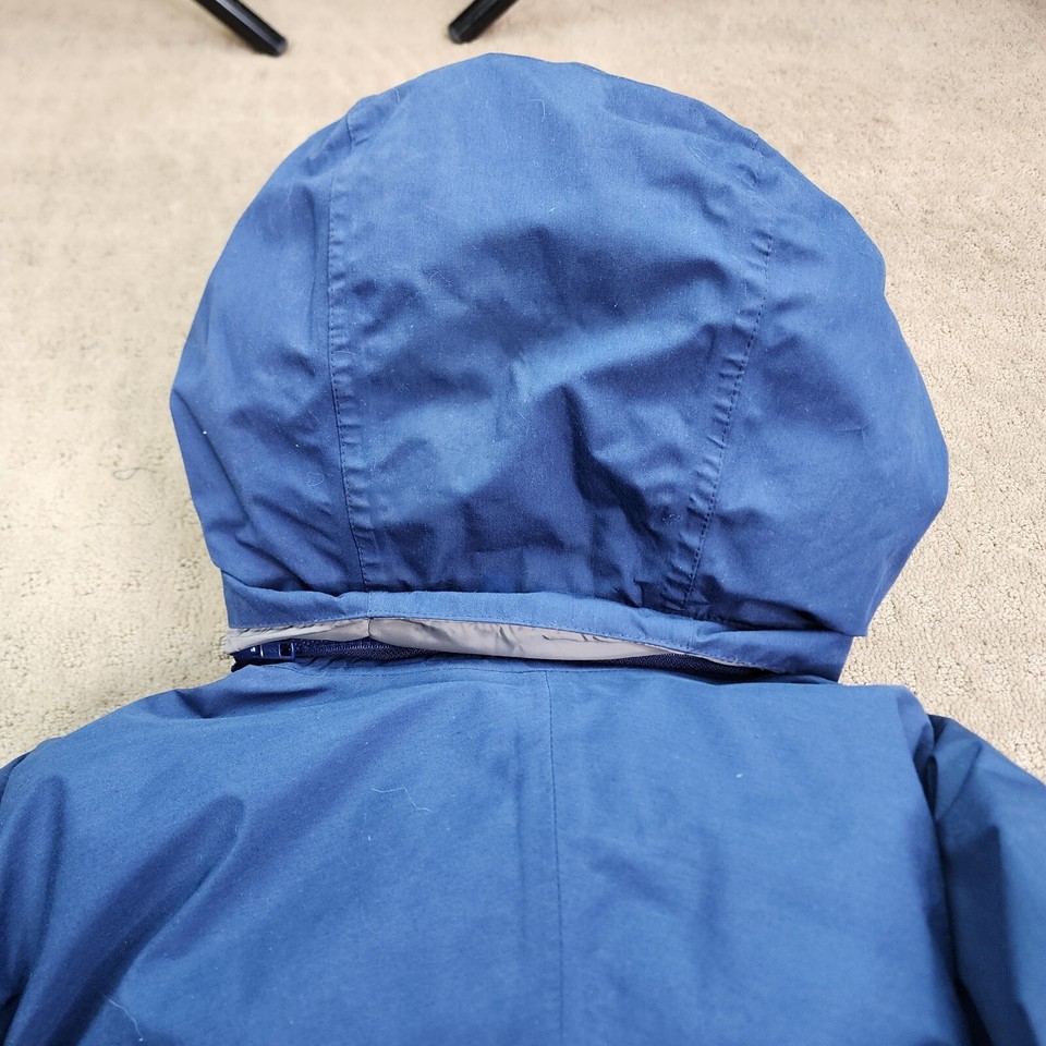 VTG 80s EDDIE BAUER Goose Down Hooded Size S Men's Navy Heavy Parka