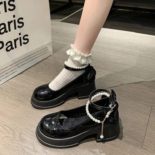 Women's Mary Jane Shoes Round Toe Platform Thick High-heeled Ankle Strap Pumps - Bild 12 von 15