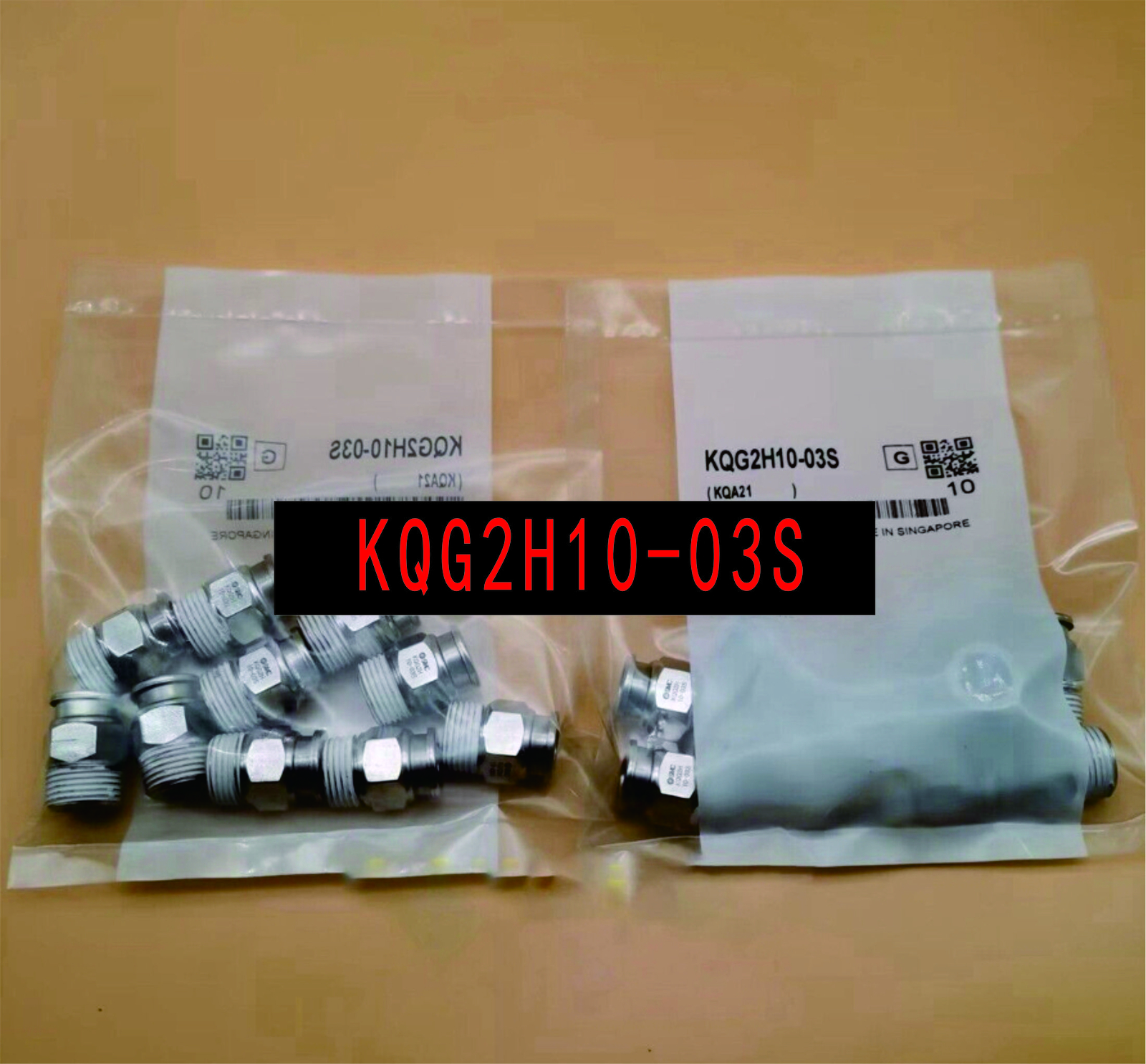 10Pcs For SMC KQG2H10-03S Gas joint Stainless steel straight-through connector