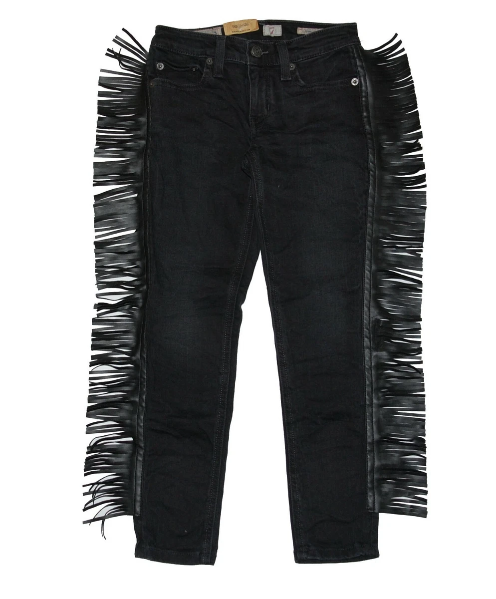 NWT Ralph Lauren Polo Girls Western Fringe Black Jemma Super 