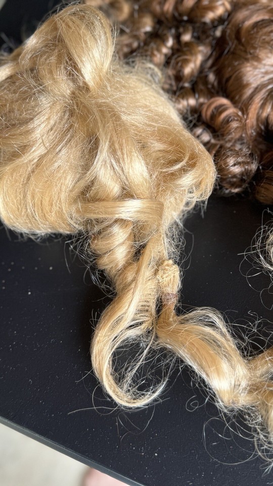 Mixed Lot of USED Porcelain Doll Wigs AS IS for Parts Repair