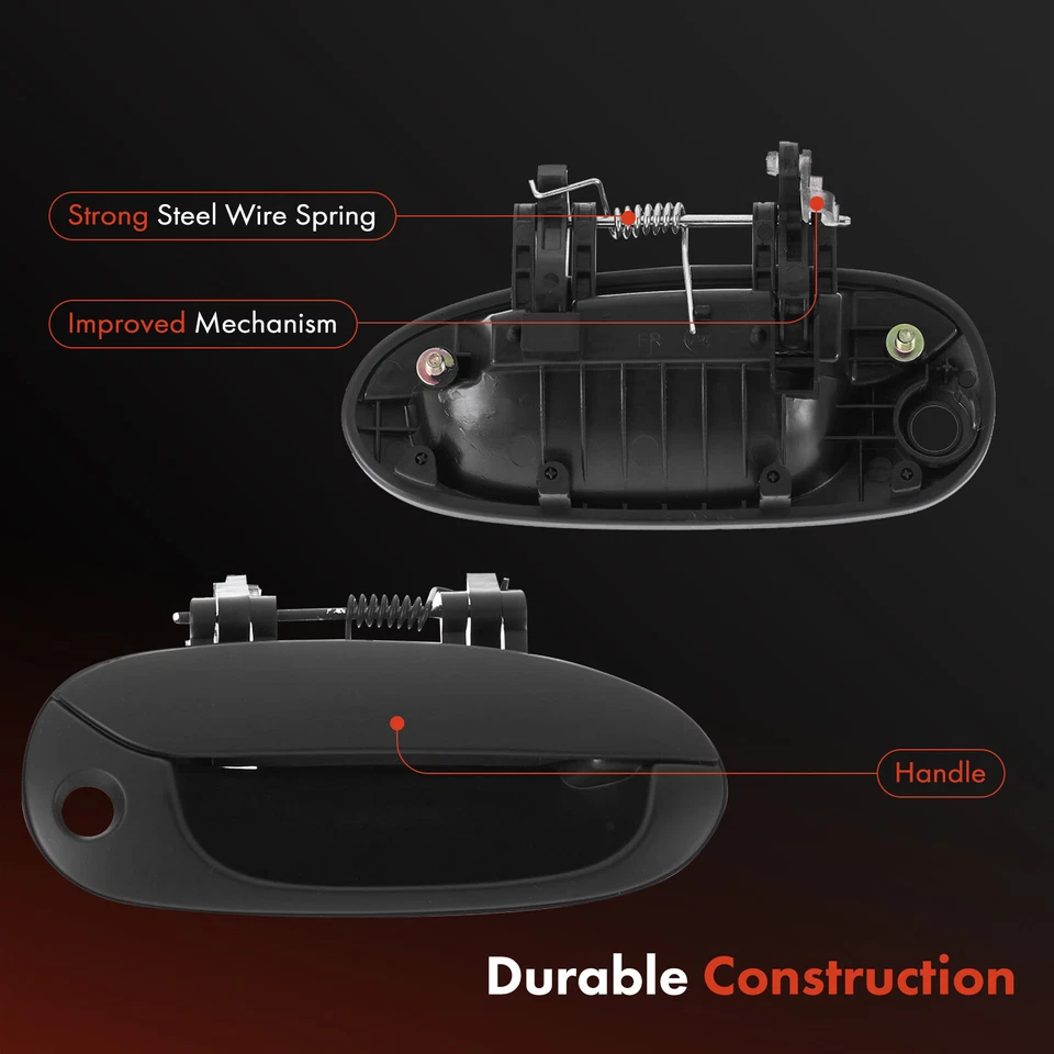 Manija de puerta exterior negra imprimada del lado del pasajero delantero para Kia Spectra 2002-2004 Foto 4 de 4