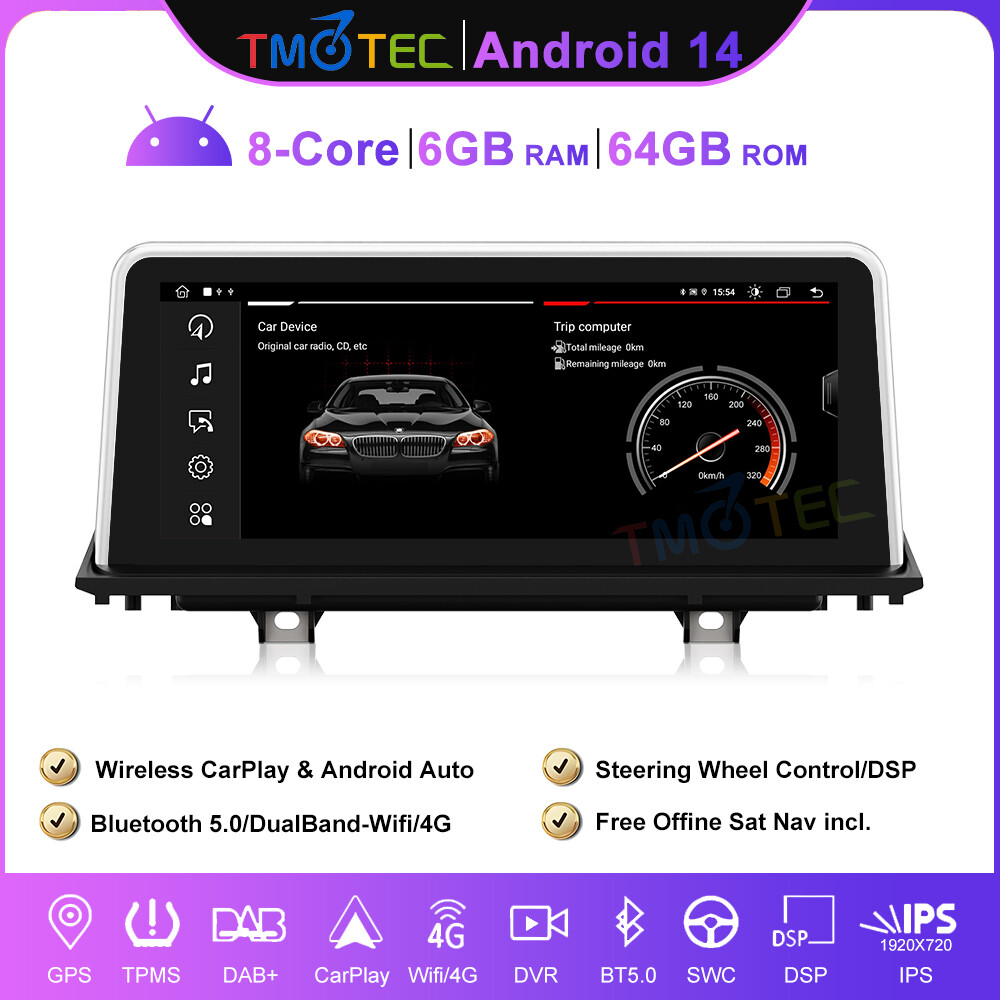 Autoradio Android 14 Pour BMW X5 E70 X6 E71 - Écran 10,25" Qualcomm - CarPlay/Android Auto - Neuf
