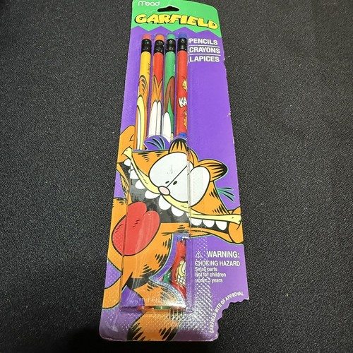Vintage GARFIELD Mead No 2 Pencils 4pcs UNOPENED Sealed - Picture 2 of 4