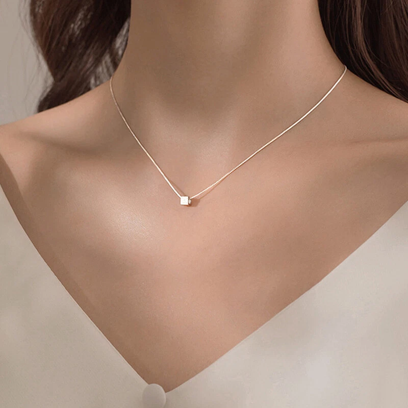 Necklaces Geometric Square Necklace Simple Women Fine Jewelry Cute