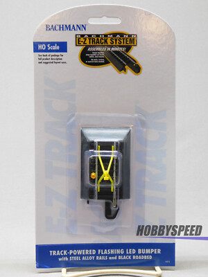 BACHMANN HO SCALE EZ TRACK FLASHING LED BUMPER STEEL RAILS BAC44476 NEW