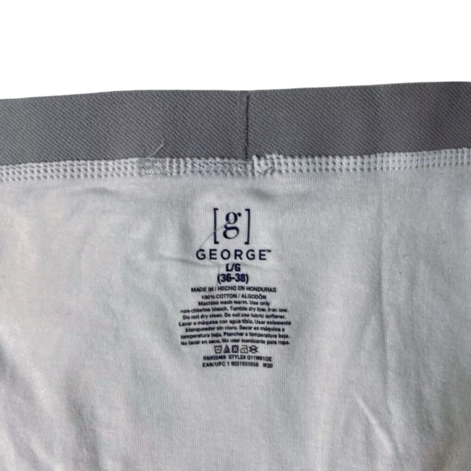Nuevos calzoncillos ropa interior George blancos/grises para hombre talla grande Foto 4 de 4