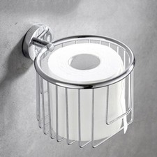 Chrome Brass Bathroom Wall Mount Toilet Paper Holder Roll Tissue Holder Basket