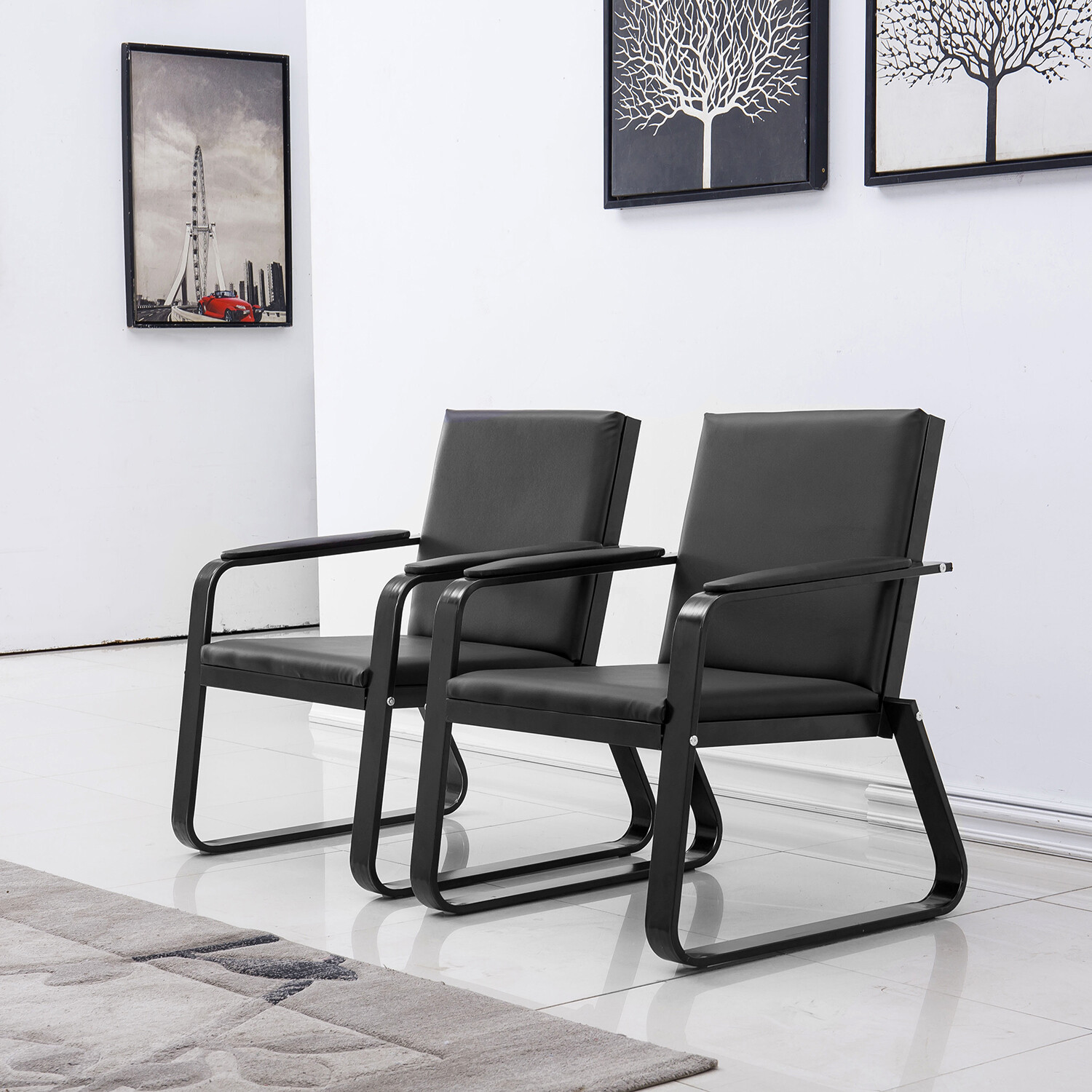 Guest Sofa Waiting Bench Pvc Leather