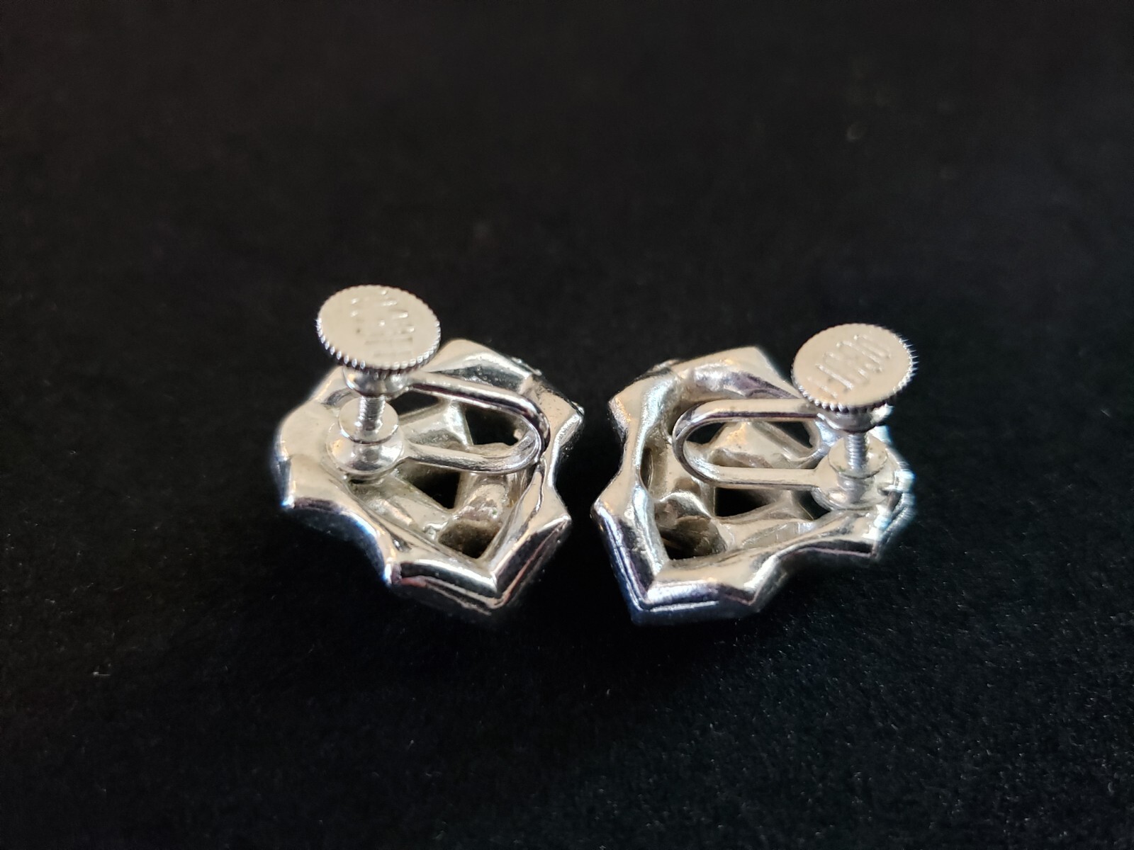 Vintage, Bogoff Screw Back Earrings Clear Rhinest… - image 5