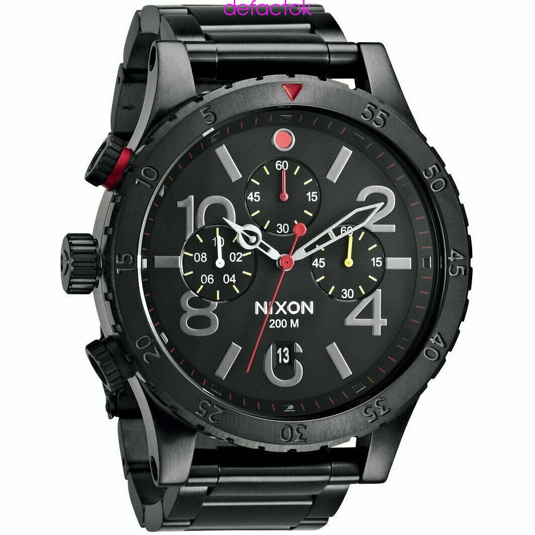 New NIXON Watch 48-20 Chrono A486-1320 All Black / Mult Stainless 
