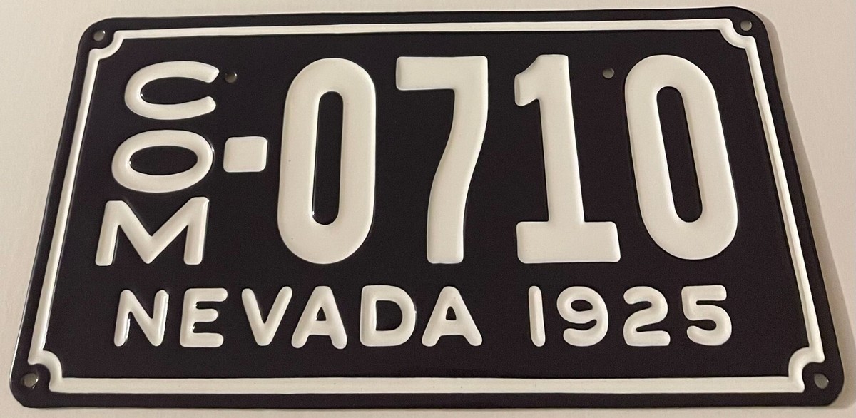 Vintage 1925 Nevada Commercial License Plate COM 0710 BEAUTIFUL 