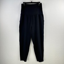 Zella Leggings Womens Medium Black Elastic Waist Pull On High Rise Tapered Leg