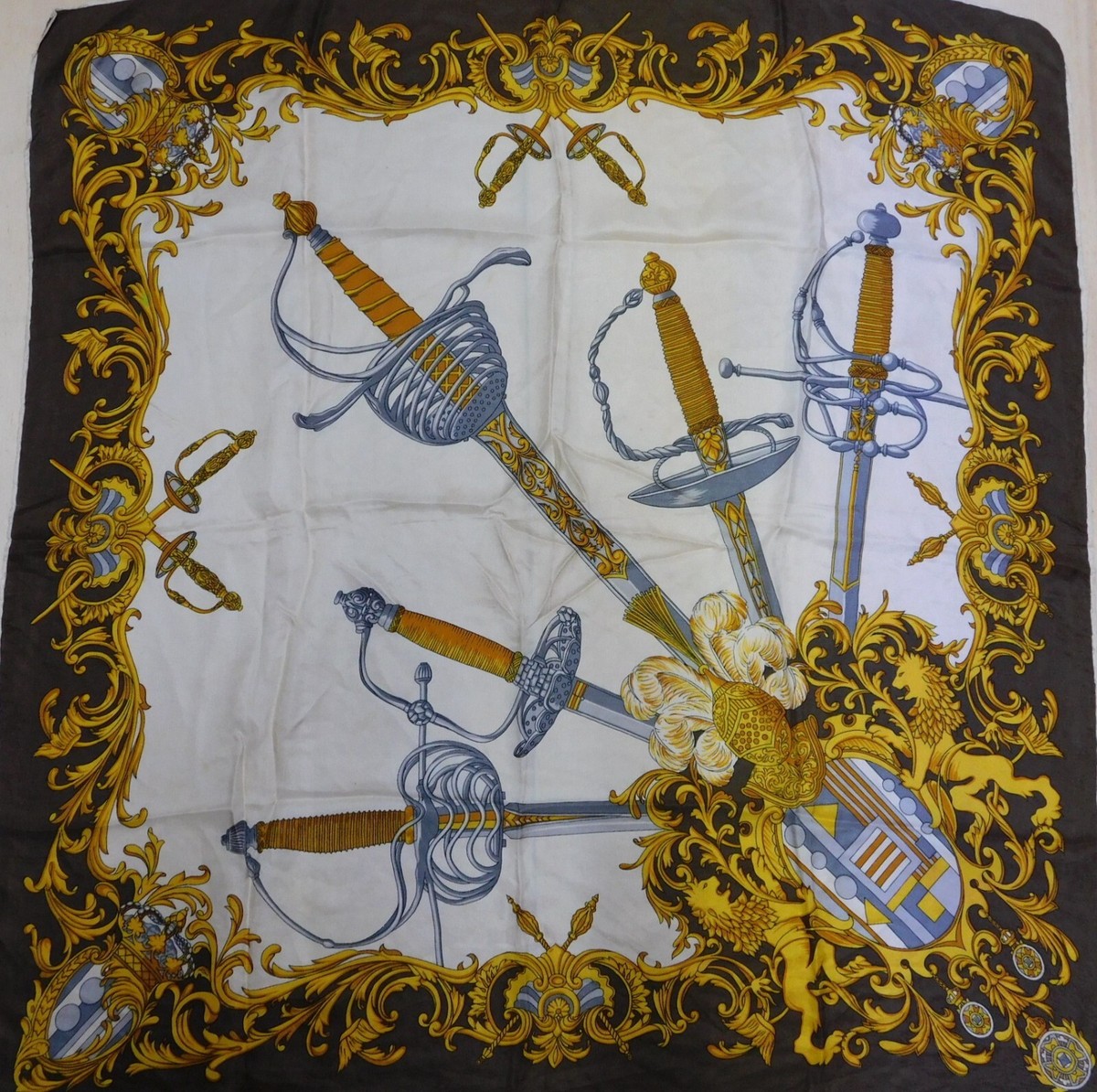 Foulard 100% Pura Seta Silk Soie Vintage Donna Jean Parel (653