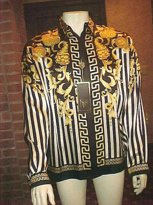 Chemise Homme CREME DE SILK Noir Métallique à Motif Damier - Taille L, Soie 80%, Métallique 20%, Neuf Avec étiquettes