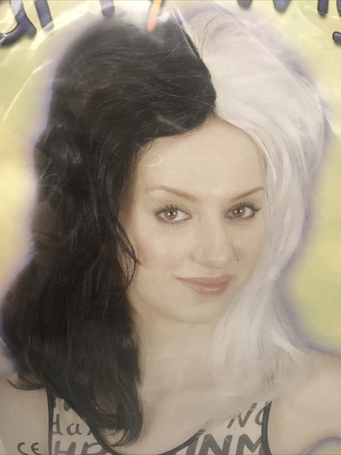 Half Black And White Wig Party Halloween Coatume Cruella Female Two Face Villain - Picture 2 of 3