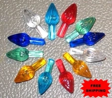 12 Med/Large Twist Flame Lights Bulbs Peg for Ceramic Christmas Tree FREE SHIP