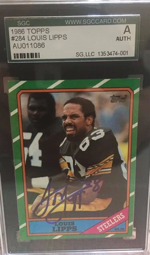 PITTSBURGH STEELERS signed LOUIS LIPPS #284 - 1986 Topps - AUTHENTICATED