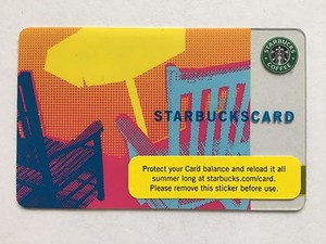 2006 Starbucks Card Yellow Umbrella Unused Pin Intact No ...