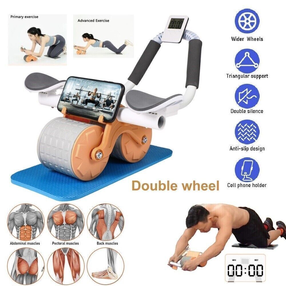 Automatic Rebound Abdominal Core Wheel Ab Roller Elbow Support w
