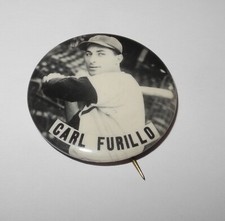 1950's Baseball Carl Furillo Brooklyn Dodger World Series Souvenir Pin Button