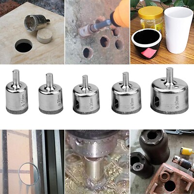Punte Per Trapano In Vetro, 14 Pezzi/set Fresa Per A Tazza Con Rivestimento Diamantato Per Piastrelle In Marmo Di Vetro 3-70 Mm - Foto 8