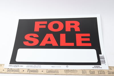 (6-Pk) For Sale Sign-Regular Black and Red 8'' x 12'' 839928