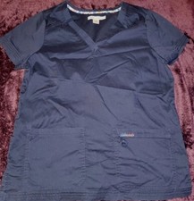 Koi Kathy Peterson Womens Medical Scrub Top Alessa Small Navy Blue 1000