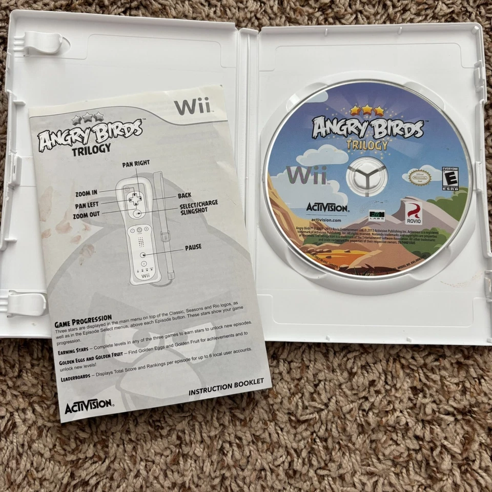 Angry Birds Trilogy (Nintendo Wii, 2013) CIB Complete in Box, Work! - Image 2 of 4